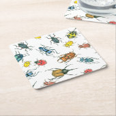 Beetles Vierkante Kartonnen Onderzetter (Schuin)