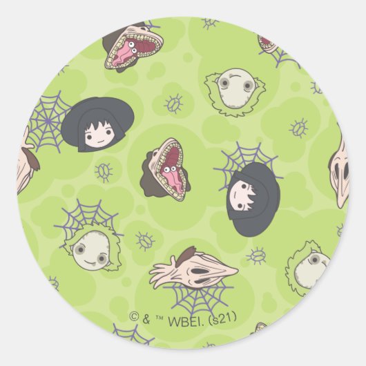 Beetlesap | Cute Chibi Toss Pattern Ronde Sticker (Voorkant)
