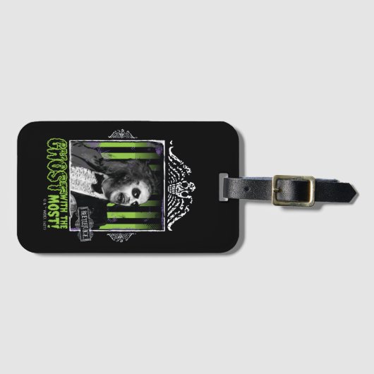 Beetlesap | "Ghost with the most"-portret Bagagelabel (Voorkant (horizontaal))