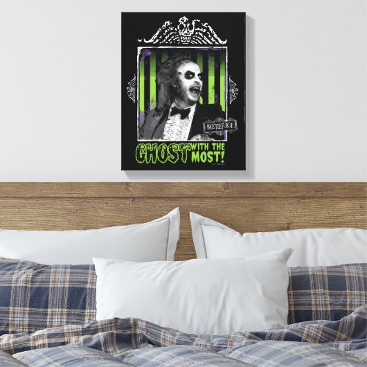 Beetlesap | "Ghost with the most"-portret Canvas Afdruk (Insitu (Slaapkamer))