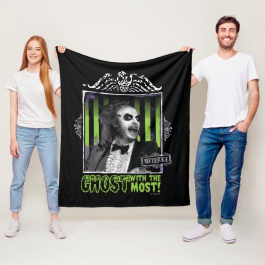 Beetlesap | "Ghost with the most"-portret Fleece Deken (In situ)