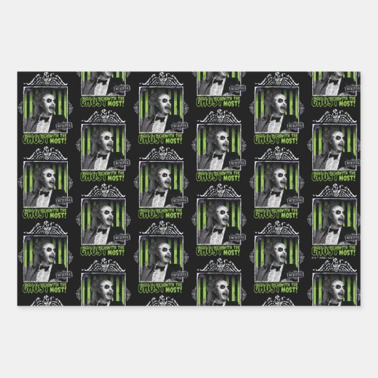 Beetlesap | "Ghost with the most"-portret Inpakpapier Vel (Voorkant 2)