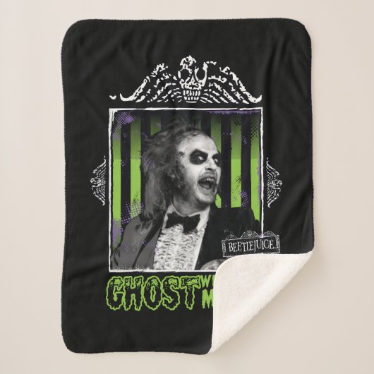 Beetlesap | "Ghost with the most"-portret Sherpa Deken (Voorkant)