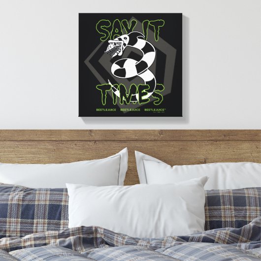 Beetlesap | Zeg het 3 keer Canvas Afdruk (Insitu (Slaapkamer))