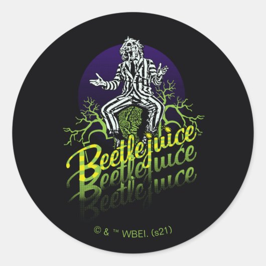Beetlesap | Zitten op een grafsteen Ronde Sticker (Voorkant)