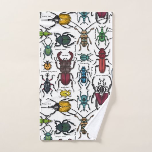 Beetons sur blanc (Serviette à main)