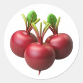 Beets Plastic 3D - Étiquette rond brillant (Devant)