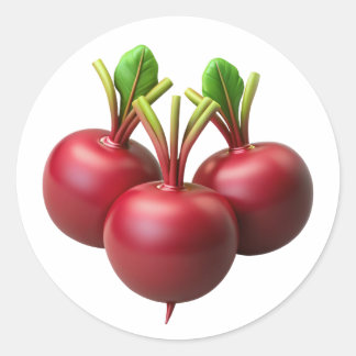 Beets Plastic 3D - Étiquette rond brillant