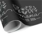 Beforderd tot mama 2026 Zwangerschap Bloemige Nieu Cadeaupapier (Rol Hoek)