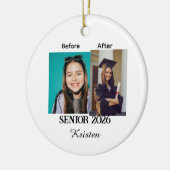 Before and after photo personalized graduation keramisch ornament (Links)