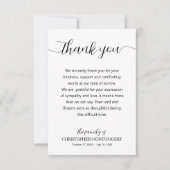 Begeleiant script begrafenis bedankkaart (Voorkant)