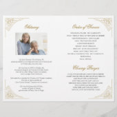 Begeleidend Gold Swirl Funeral Programme | Kleur b Flyer (Achterkant)