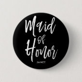 Begeleidend | Script Style Custom Wedding Ronde Button 5,7 Cm (Voorkant)