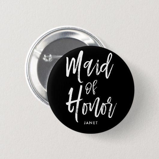 Begeleidend | Script Style Custom Wedding Ronde Button 5,7 Cm (Voorkant /achterkant)