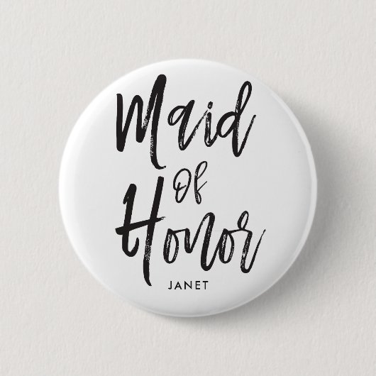 Begeleidend | Script Style Custom Wedding Ronde Button 5,7 Cm (Voorkant)