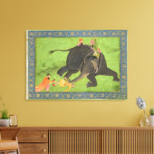 Begeleidende personen redden een gevallen man van canvas afdruk (Insitu (Woonkamer))