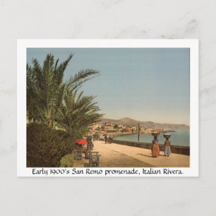 Begin 1900 Italië, Promenade in San Remo Briefkaart
