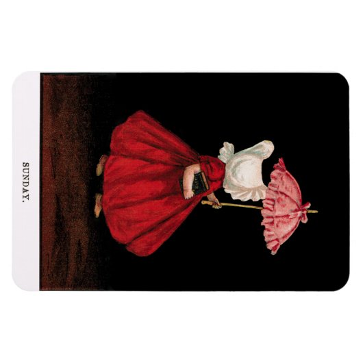 Begin 1900's Zondag Sunbonnet Sue Magnet Magneet (Horizontaal)