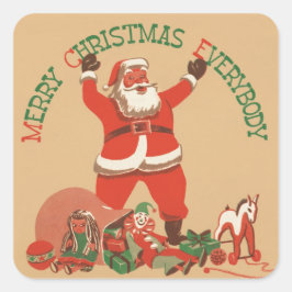 Begin 19e eeuw  Santa 14 Square Sticker
