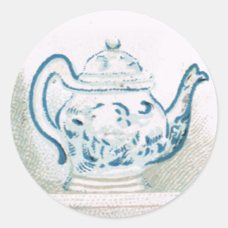 Begin 20e eeuw Blauw-witte theepot Sticker