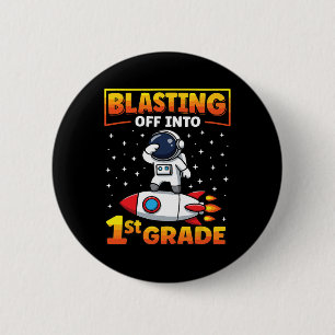 Begin aan de 1e klas eerste schooldag 2 ronde button 5,7 cm