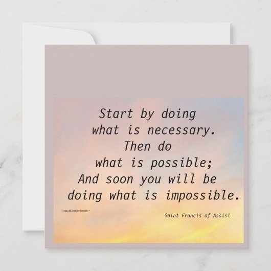 BEGIN DOOR ST TE DOEN. FRANCIS FLAT-KAART (Voorkant)