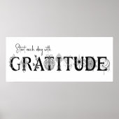 Begin elke dag met dankbaarheid Lotus moon spiritu Poster (Voorkant)