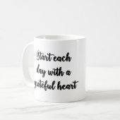 Begin elke dag met een dankbaar hart Mok (Voorkant links)