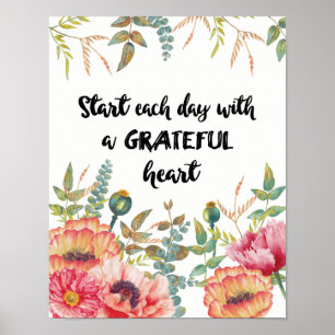 Begin elke dag met een Grateful Heart Poster