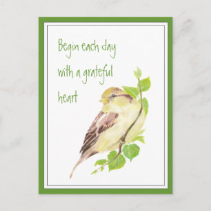 Begin elke dag met Grateful Resrow van het Harteli Briefkaart
