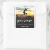 BEGIN GEWOON! VIERKANTE STICKER (Tas)