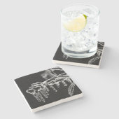 begin ijskoude winter stenen onderzetter (Zijkant)