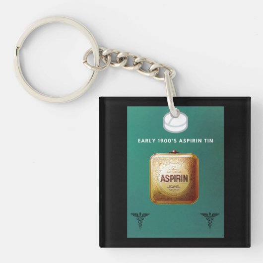 Begin jaren 1900 Aspirine Tin Sleutelhanger (voorkant)