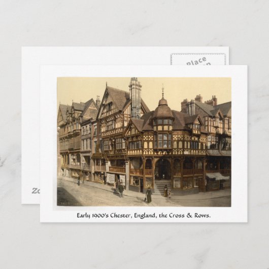Begin jaren 1900 Chester, Engeland straatscène Briefkaart (Voorkant / Achterkant)