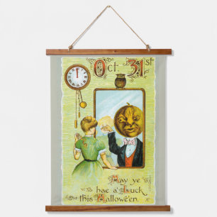 Begin jaren 1900 Halloween Groeten Hangend Wandkleed