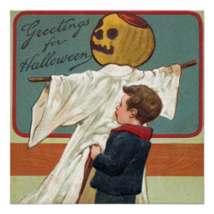 Begin jaren 1900  Halloween Groeten Perfect Poster