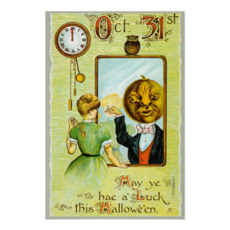 Begin jaren 1900  Halloween Groeten Perfect Poster