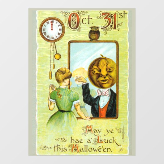 Begin jaren 1900  Halloween Groeten Raamsticker (Vel)