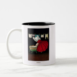 Begin jaren 1900 maandag Sunbonnet Sue Coffee Tweekleurige Koffiemok
