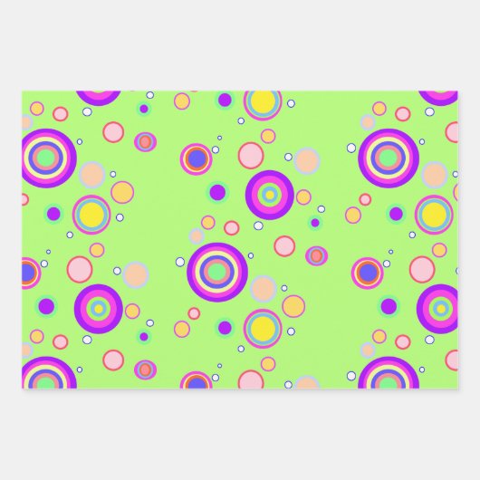Begin jaren 2000 kleurrijke cirkels Geometrisch pa Inpakpapier Vel (Voorkant 3)