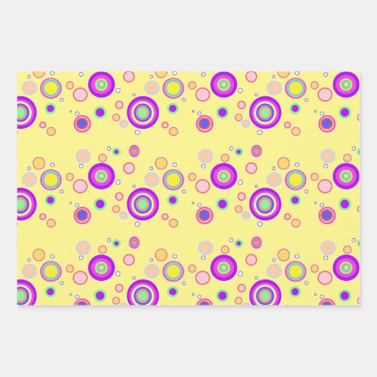 Begin jaren 2000 kleurrijke cirkels Geometrisch pa Inpakpapier Vel (Voorkant 2)