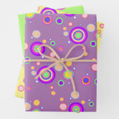 Begin jaren 2000 kleurrijke cirkels Geometrisch pa Inpakpapier Vel (In situ)