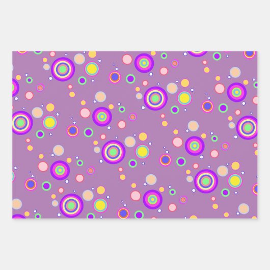 Begin jaren 2000 kleurrijke cirkels Geometrisch pa Inpakpapier Vel (Voorkant)