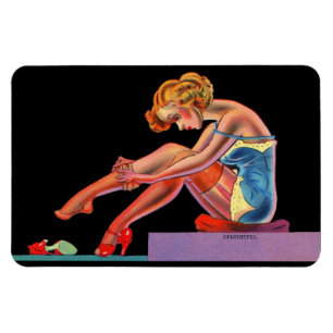 begin jaren 40: een prachtig meisje met een pin-up magneet