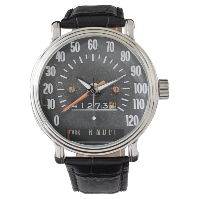 Begin jaren 70 Classic Speedometer voor luxe auto' Horloge (Voorkant)