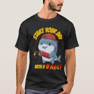 Begin je dag met een knal! Grappige haai T-shirt