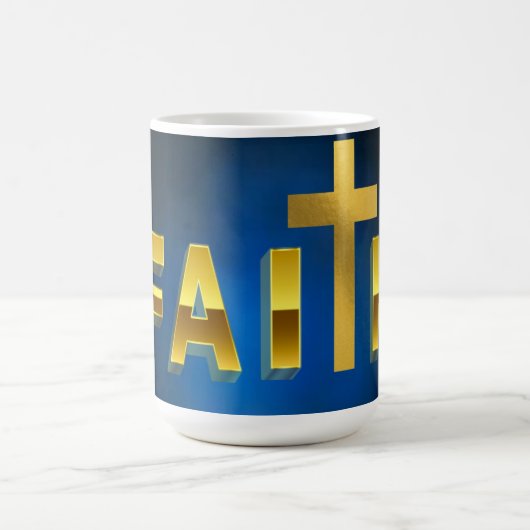 "Begin je dag met een slokje geloof." Mok (Center)