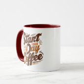 Begin je dag met koffie  mok (Voorkant links)