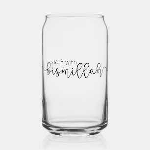 Begin met Bismillah Schattige Moslim Blikvorm Glas