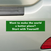 Begin met jezelf bumpersticker (Op auto)